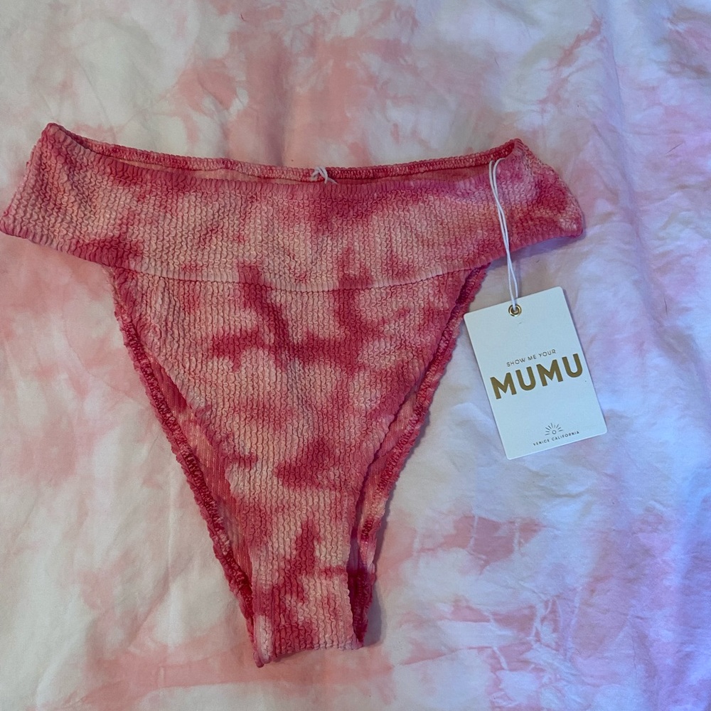Show me your mumu pink tie dye swim bottoms